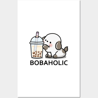 Little Bobaholic Puppy Loves Boba Tea! Posters and Art